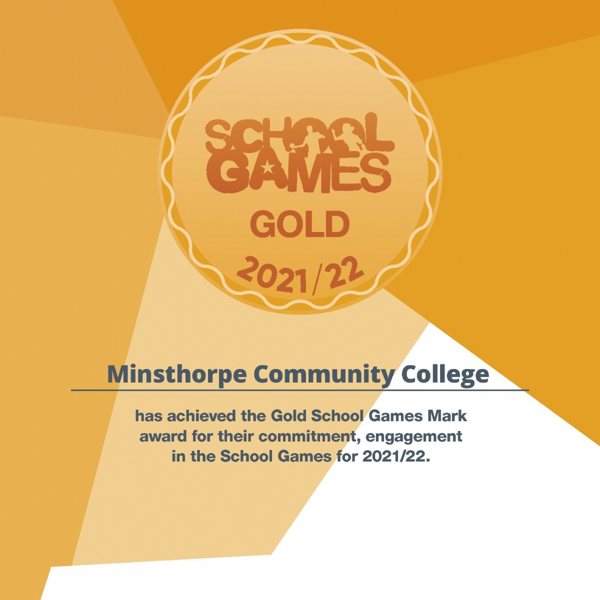 Minsthorpe Community College - School Games Gold Award 21/22